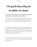 5 bí quyết làm trắng da tự nhiên với chanh