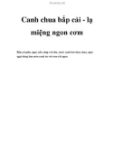 Canh chua bắp cải - lạ miệng ngon cơm