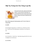 Mặt Nạ Trứng Gà Cho Từng Loại Da