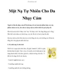 Mặt Nạ Tự Nhiên Cho Da Nhạy Cảm