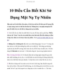 10 Điều Cần Biết Khi Sử Dụng Mặt Nạ Tự Nhiên