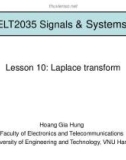 Lecture Signals & systems - Lesson 10: Laplace transform