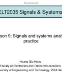 Lecture Signals & systems - Lesson 9: Signals and systems analysis practice