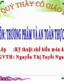 Giáo án môn: Thương phẩm và an toàn thực phẩm