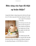 Bữa sáng của bạn đã thật sự hoàn thiện?