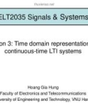 Lecture Signals & systems - Lesson 3: Time domain representations of continuous - time LTI systems