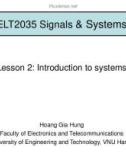 Lecture Signals & systems - Lesson 2: Introduction to systems