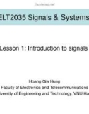 Lecture Signals & systems - Lesson 1: Introduction to signals