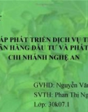 GiẢI PHÁP PHÁT TRIỂN DỊCH VỤ THẺ ATM TẠI NGÂN HÀNG ĐẦU TƯ VÀ PHÁT TRIỂN CHI NHÁNH NGHỆ AN