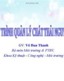 QUY TRÌNH QUẢN LÝ CHẤT THẢI NGUY HẠI