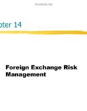 Lecture International finance: An analytical approach (2/e) – Chapter 14: Foreign exchange risk management