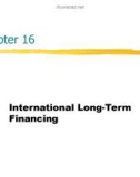 Lecture International finance: An analytical approach (2/e) – Chapter 16: International long-term financing