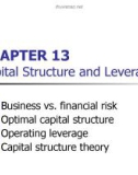 Lecture Fundamentals of financial management - Chapter 13: Capital structure and leverage