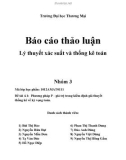 Bài thảo luận nhóm : Lý thuyết xác suất và thống kê toán