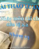 Bài thảo luận môn: Nhập môn tài chính - tiền tệ