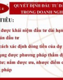 Bài giảng Quản trị tài chính doanh nghiệp: Chương 4 - Nguyễn Thị Oanh