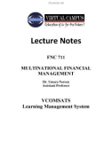 Lecture notes Multinational financial management - Dr. Umara Noreen