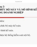 Bài giảng Chương 2: Tổ chức bộ máy và mô hình kế toán trong doanh nghiệp