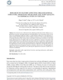 Research on factors affecting organizational structure, operating mechanism and audit quality: An empirical study in Vietnam