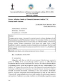 Factors Affecting Quality of Financial Statement Audit of FDI Enterprises in Vietnam