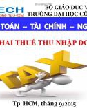 Bài giảng chương 5: Khai thuế thu nhập doanh nghiệp - Trường ĐH Công nghệ TP.HCM