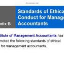 Lecture Managerial Accounting - Chapter Appendix B: Standards of Ethical Conduct for Management