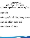 Bài giảng Kế toán hành chính sự nghiệp - Chương 2: Kế toán tài sản trong đơn vị hành chính sự nghiệp