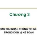 Bài giảng Tổ chức công tác kế toán - Chương 3: Tổ chức thu nhận thông tin kế toán trong đơn vị kế toán (Năm 2022)