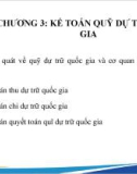 Bài giảng Kế toán công 3 - Chương 3: Kế toán quỹ dự trữ quốc gia