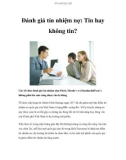 Đánh giá tín nhiệm nợ: Tin hay không tin?