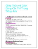 Công thức và cách dùng tất cả các thì trong tiếng Anh