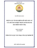 Tóm tắt Luận văn Thạc sĩ Luật kinh tế: Pháp luật về bảo hiểm liên kết đầu tư của doanh nghiệp trong kinh doanh bảo hiểm nhân thọ
