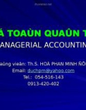 Bài giảng kế toán quản trị