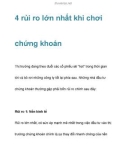 4 rủi ro lớn nhất khi chơi chứng khoán