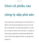 Chơi cổ phiếu các công ty sắp phá sản