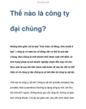 Thế nào là công ty đại chúng?