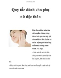 Quy tắc dành cho phụ nữ độc thân