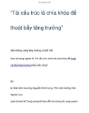 'Tái cấu trúc là chìa khóa để thoát bẫy tăng trưởng'