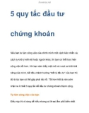 5 quy tắc đầu tư chứng khoán