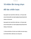 10 nhầm lẫn trong phương thức chọn đối tác chiến lược