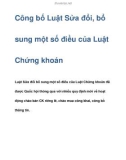 Công bố Luật Sửa đổi, bổ sung một số điều