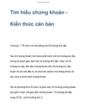 Tìm hiểu chứng khoán Kiến thức căn bản