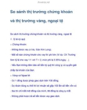 So sánh thị trường chứng khoán và thị trường vàng