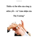 Thiếu và Dư tiền của công ty niêm yết – và 'cảm nhận của Thị trường