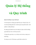 Quản lý Hệ thống và Quy trình