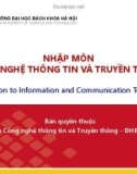 Bài giảng Nhập môn công nghệ thông tin và truyền thông: Bài 1 - GV. Lê Thanh Hương