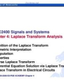 Lecture ELEC2400 signals and systems - Chapter 4: Laplace transform analysis