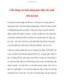 Cần nâng cao khả năng giao tiếp cho sinh viên du lịch