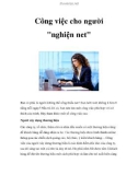 Công việc cho người nghiện net