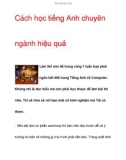 Tài liệu Cách học tiếng Anh chuyên ngành hiệu quả